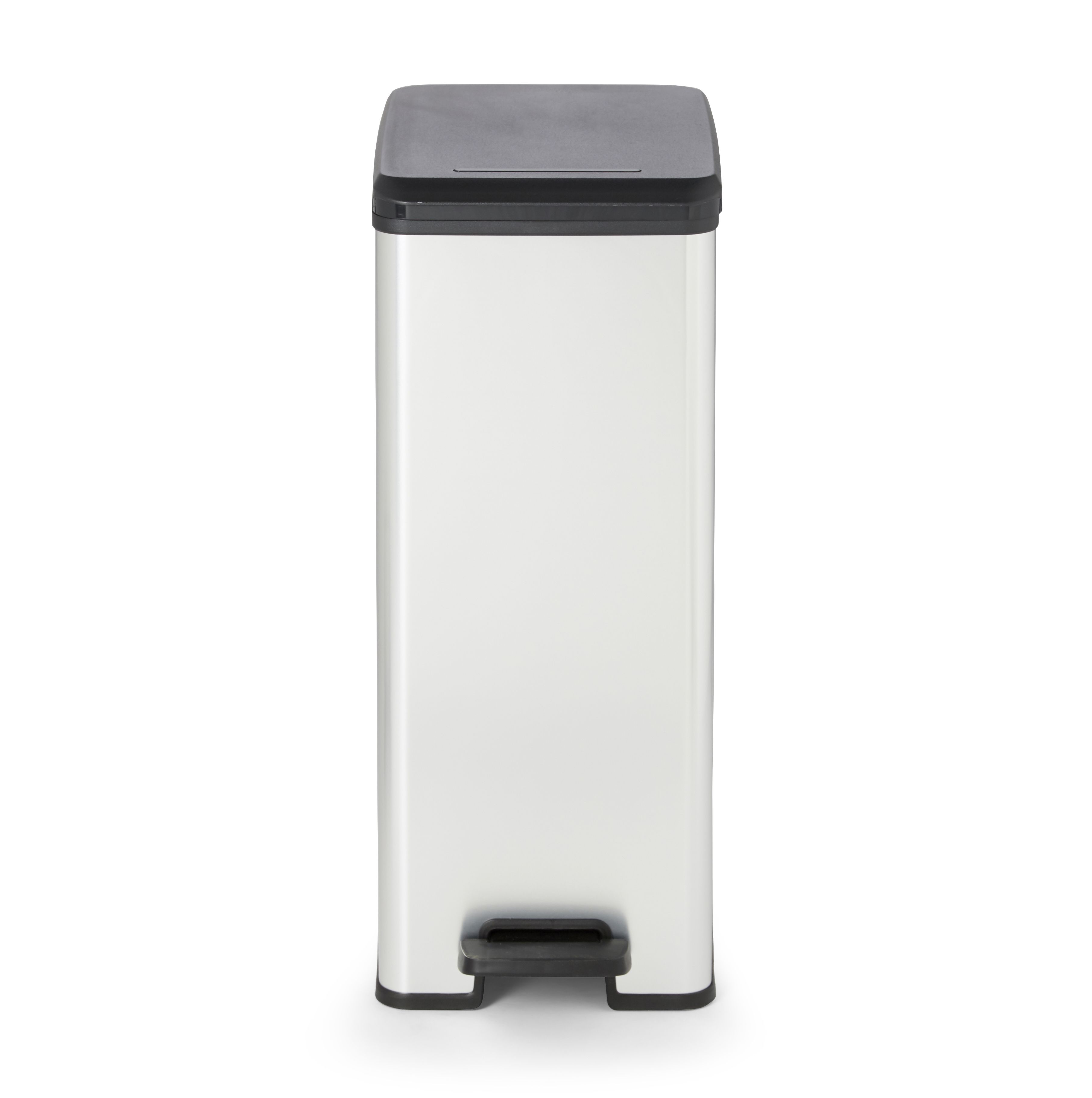 Cooke & Lewis Lantana Metal effect Plastic Pedal Bin - 40L