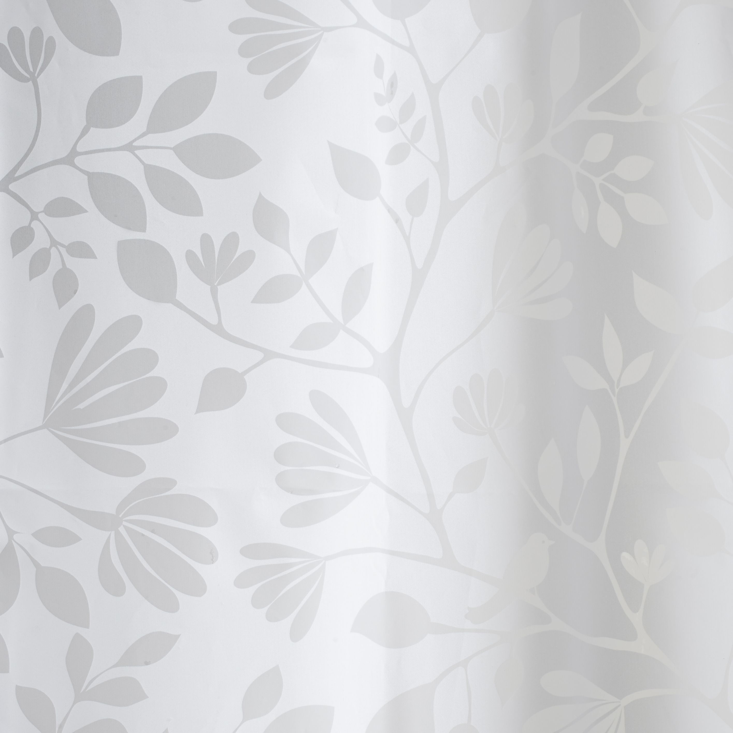 Cooke & Lewis Ledava White & Silver Leaf Shower curtain (W)180cm