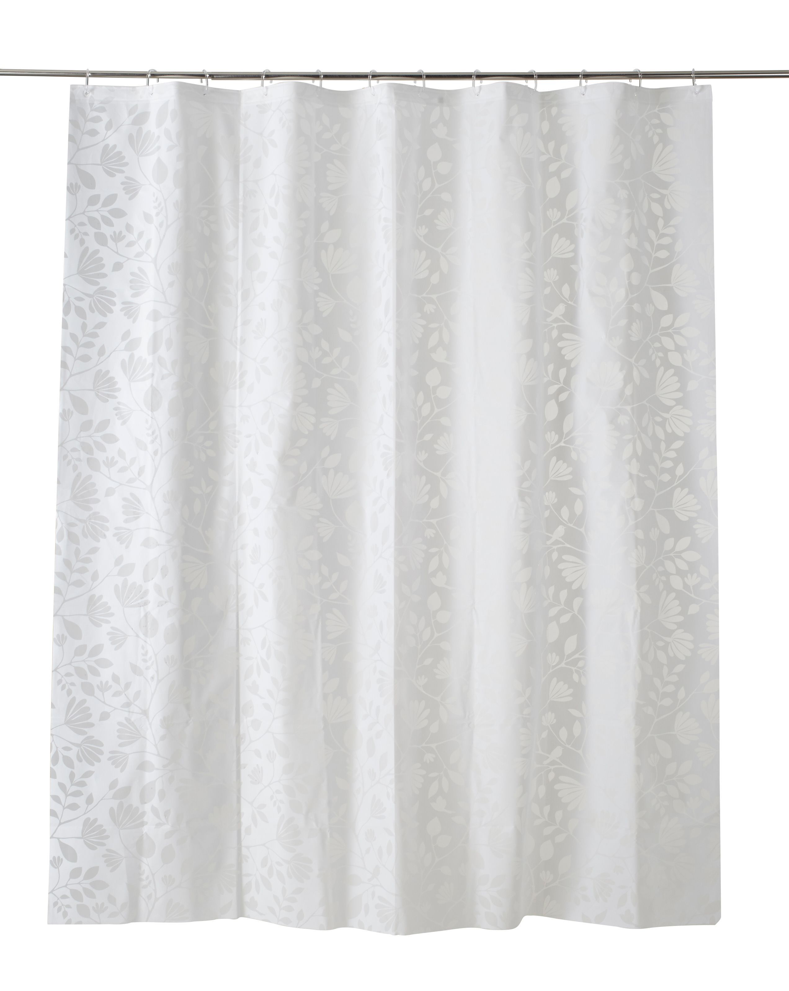 Cooke & Lewis Ledava White & Silver Leaf Shower curtain (W)180cm