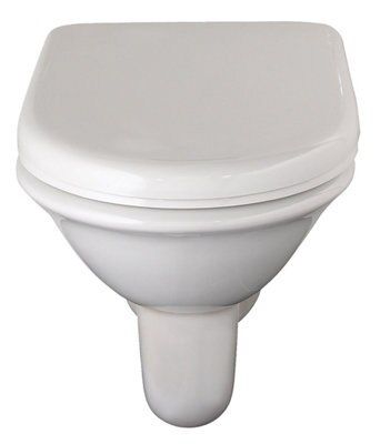 Cooke & Lewis Leonato White Wall hung Toilet with Soft close seat
