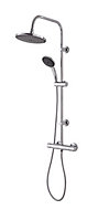 Cooke & Lewis Lidia Single-spray pattern Wall-mounted CHROME Chrome effect Thermostat temperature control Shower