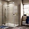 Cooke & Lewis Luxuriant Frameless Clear Silver effect Rectangular Shower enclosure - Sliding door (W)140cm (D)90cm