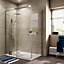 Cooke & Lewis Luxuriant Frameless Clear Silver effect Rectangular Shower enclosure - Sliding door (W)140cm (D)90cm