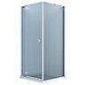 Cooke & Lewis Luxuriant Frameless Clear Silver effect Square Shower enclosure - Hinged door (W)90cm (D)90cm