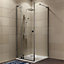 Cooke & Lewis Luxuriant Frameless Clear Silver effect Square Shower enclosure - Hinged door (W)90cm (D)90cm