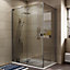 Cooke & Lewis Luxuriant Frameless Semi-mirrored Silver effect Rectangular Shower enclosure - Hinged door (W)140cm (D)90cm