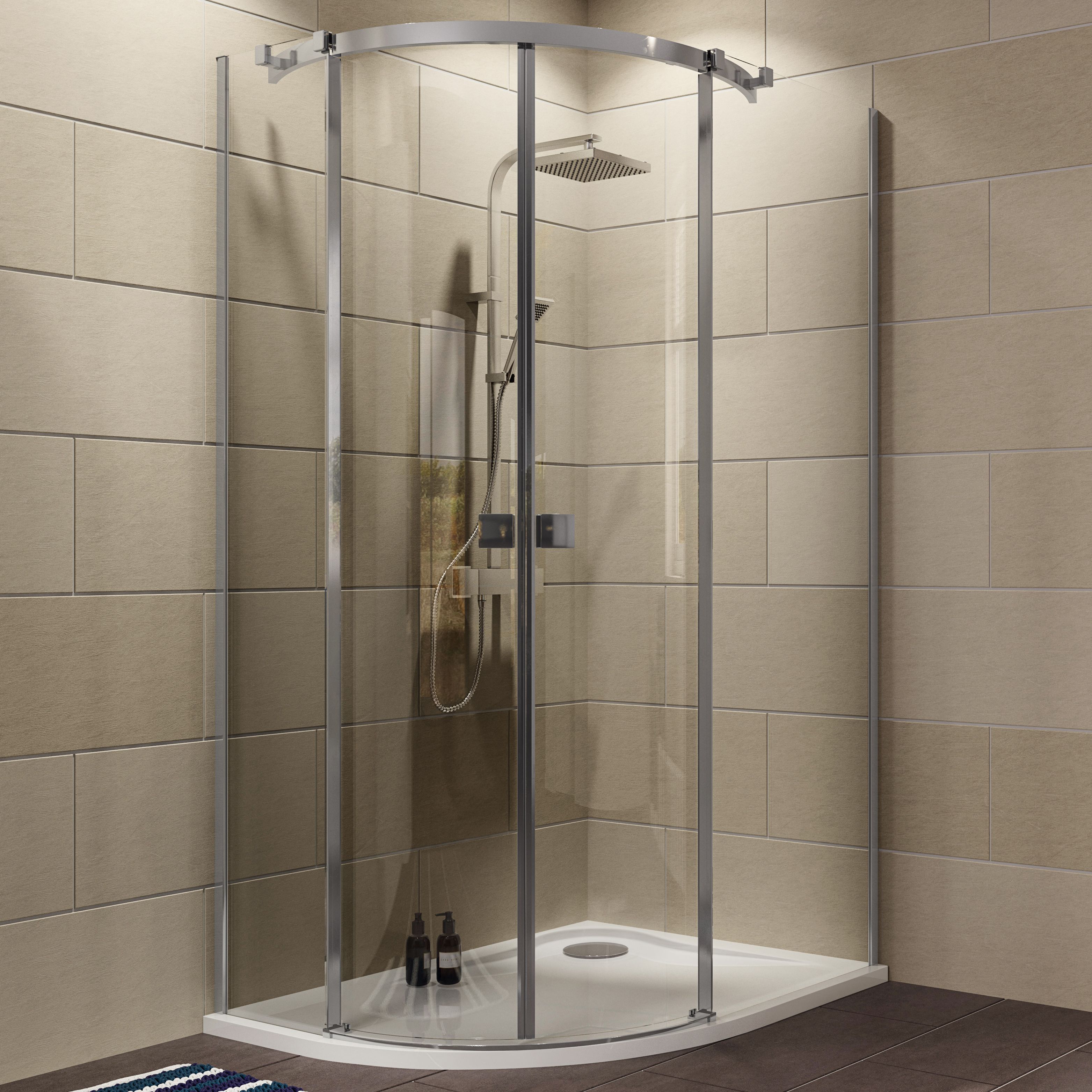 Cooke & Lewis Luxuriant Offset Quadrant Shower Enclosure With Double ...