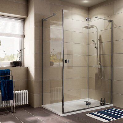 Cooke & Lewis Luxuriant Rectangular Clear Shower Shower enclosure with ...