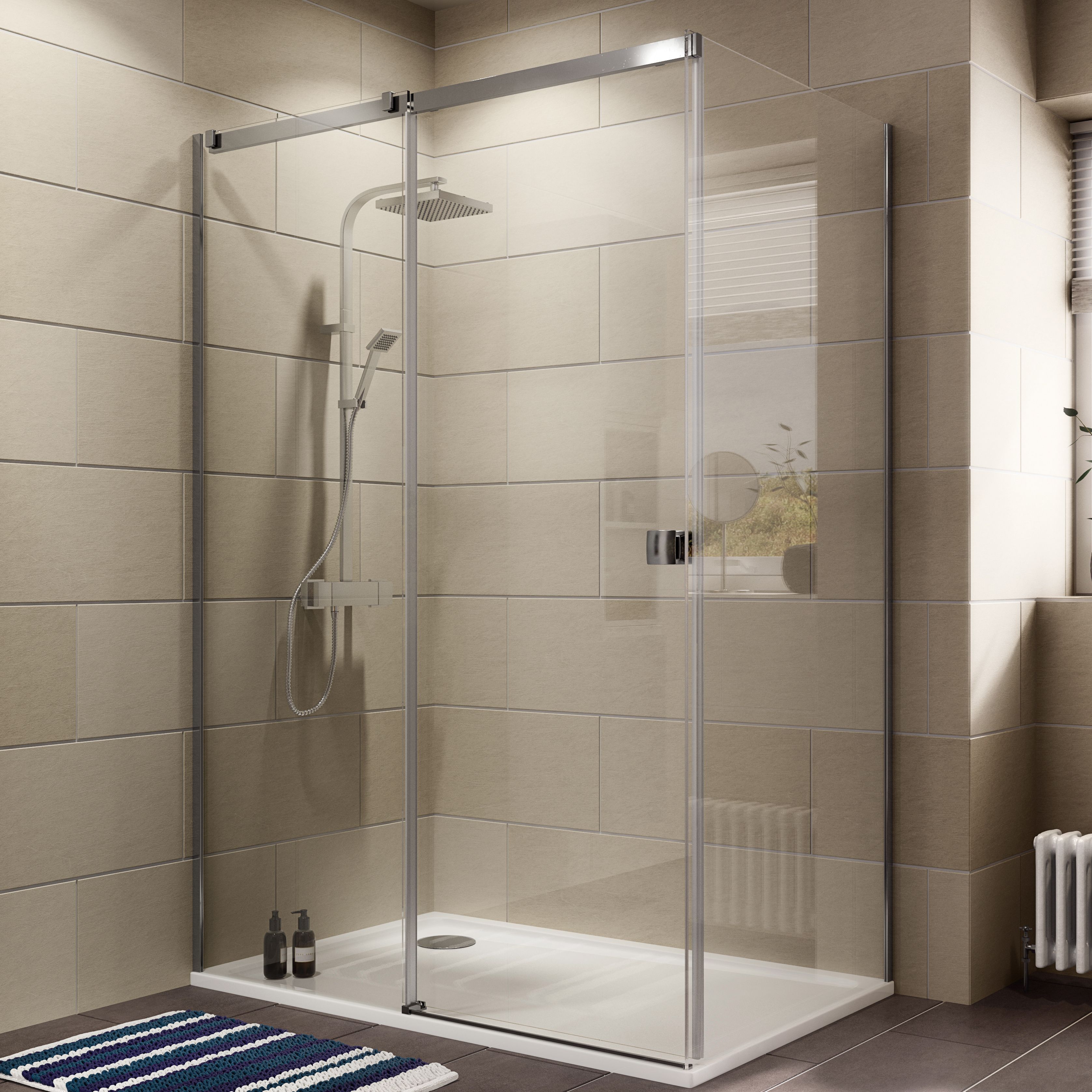 Cooke & Lewis Luxuriant Rectangular Shower enclosure with Single ...