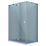 Cooke & Lewis Luxuriant Silver effect Left-handed Rectangular Shower Enclosure & tray - Hinged door (H)195cm (W)140cm (D)90cm