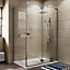 Cooke & Lewis Luxuriant Silver effect Right-handed Rectangular Shower Enclosure & tray - Hinged door (H)195cm (W)140cm (D)90cm