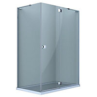 Cooke & Lewis Luxuriant Silver effect Right-handed Rectangular Shower Enclosure & tray - Hinged door (H)195cm (W)140cm (D)90cm