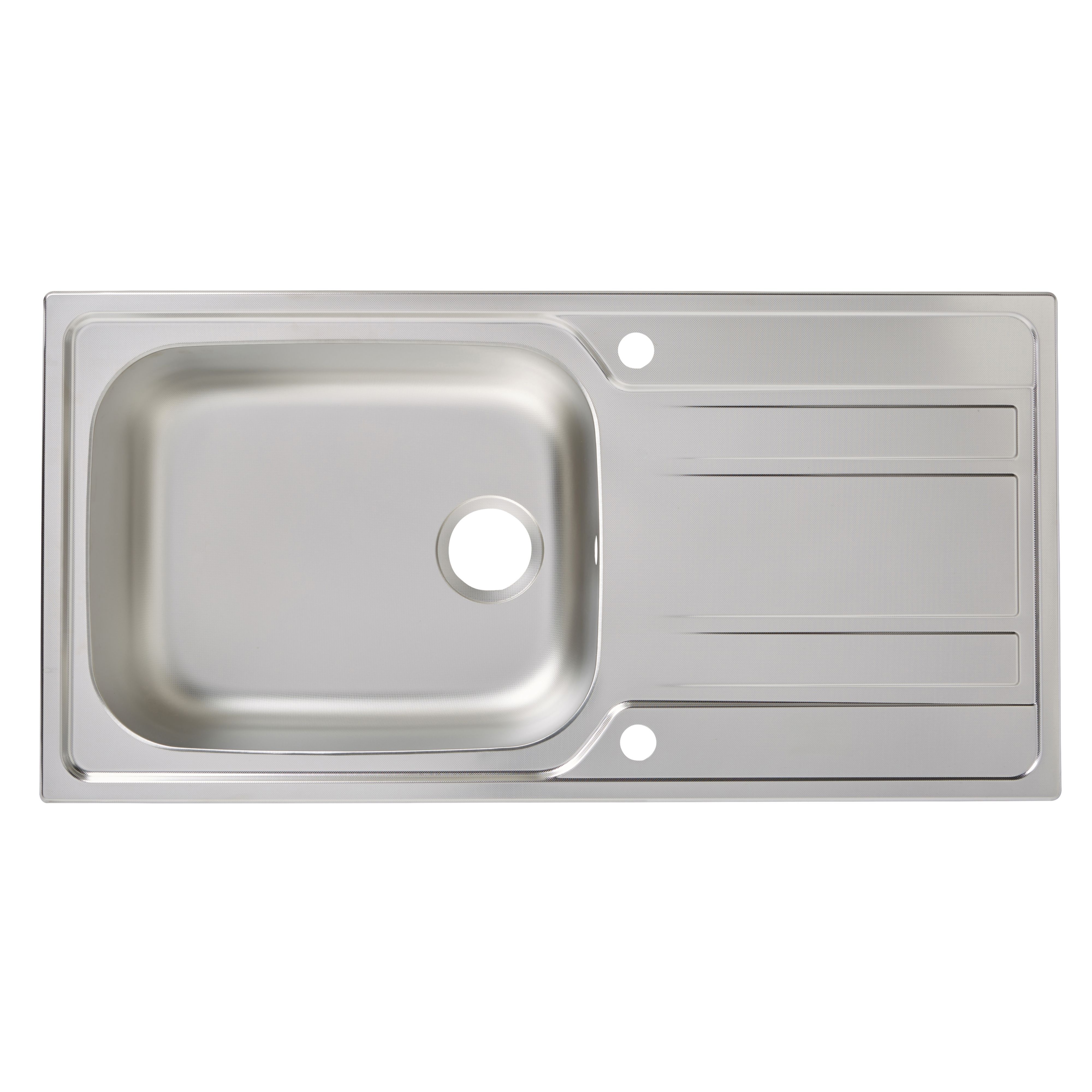 Cooke & Lewis Lyell Linen Inox Stainless steel 1 Bowl Sink & drainer (W)500mm x (L)1000mm