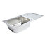 Cooke & Lewis Lyell Linen Inox Stainless steel 1 Bowl Sink & drainer (W)500mm x (L)1000mm