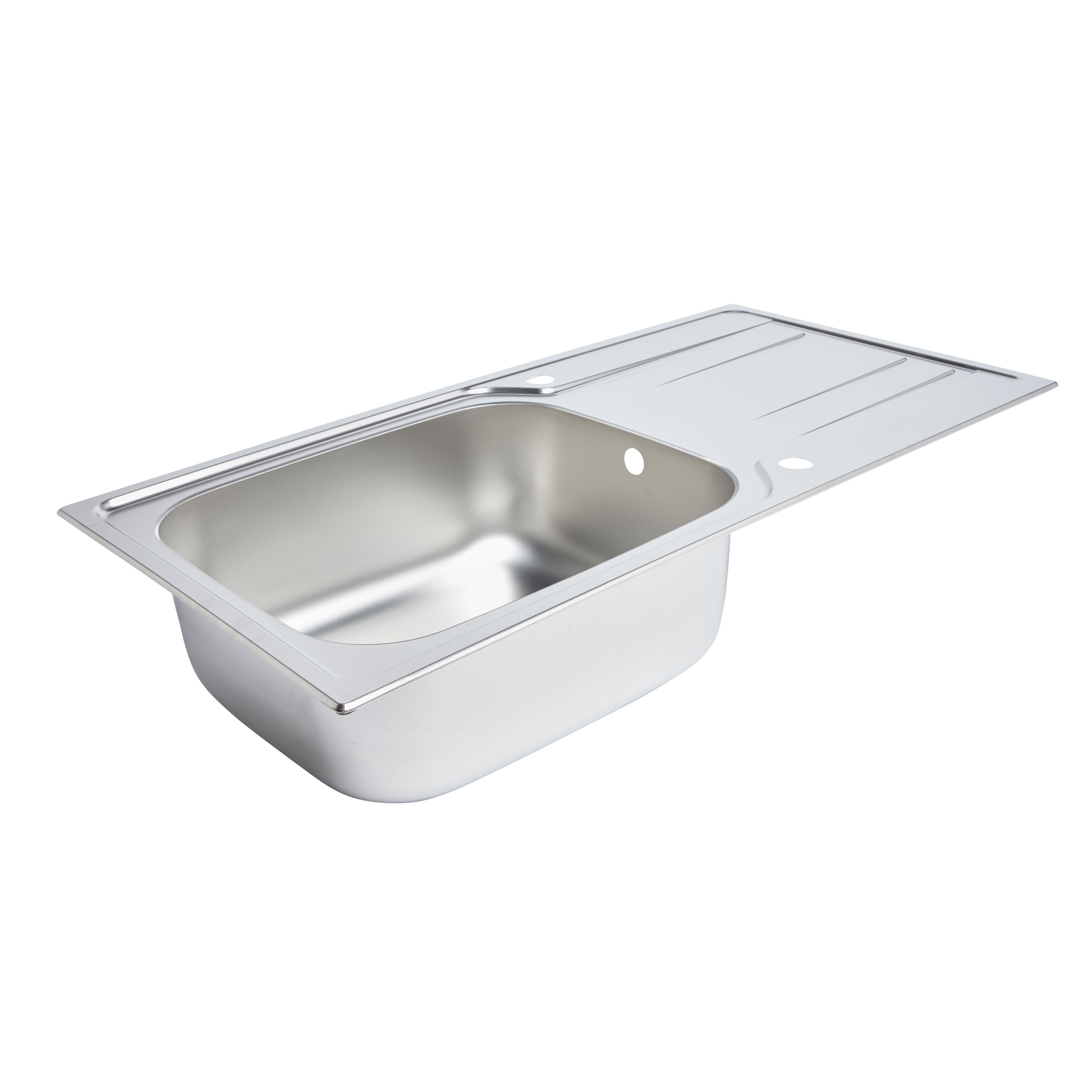 Cooke & Lewis Lyell Matt Stainless steel 1 Bowl Sink & drainer 500mm x 1000mm