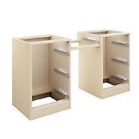 Cooke & Lewis Maple effect Double dressing table unit carcass (H)747mm (W)1360mm (D)578mm