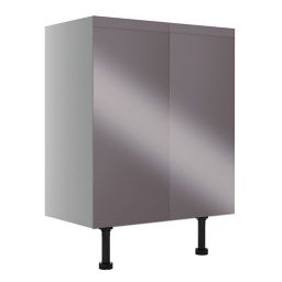 Cooke & Lewis Marletti Gloss Anthracite Double door Base Cabinet (W)600mm (H)852mm