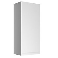Cooke & Lewis Marletti Gloss White Single Mirrored Wall Cabinet (W)300mm (H)672mm