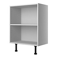 Cooke & Lewis Marletti Gloss White Style: Curved Double door Base Cabinet (W)600mm (H)852mm