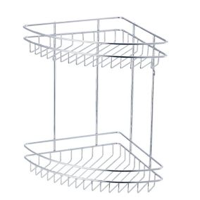 Cooke & Lewis Menta Chrome effect Steel 2 tier Shower caddie
