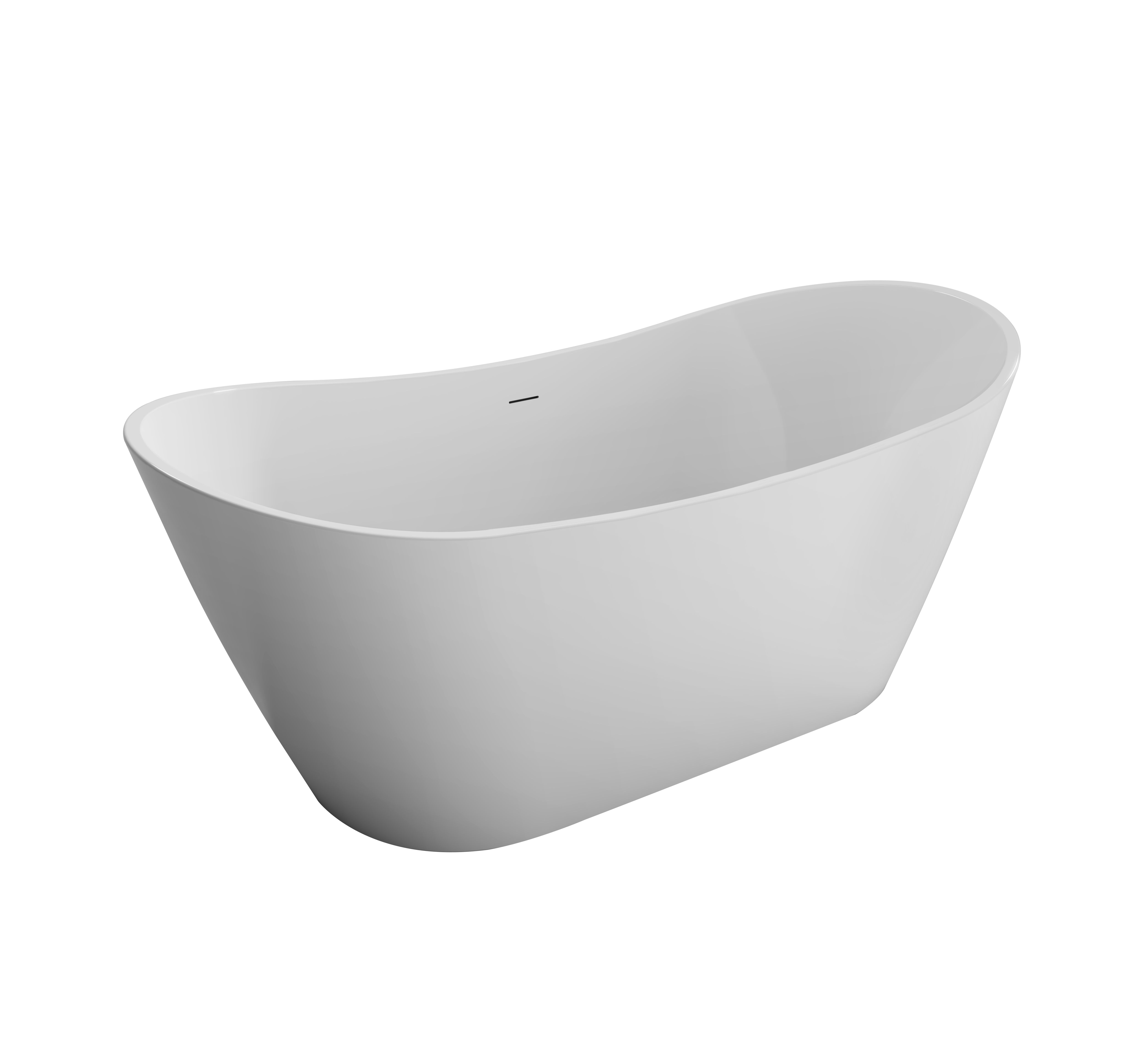 Cooke & Lewis Modern Gloss White Oval Freestanding Bath with 0 Tap holes (L)170cm (W)80cm