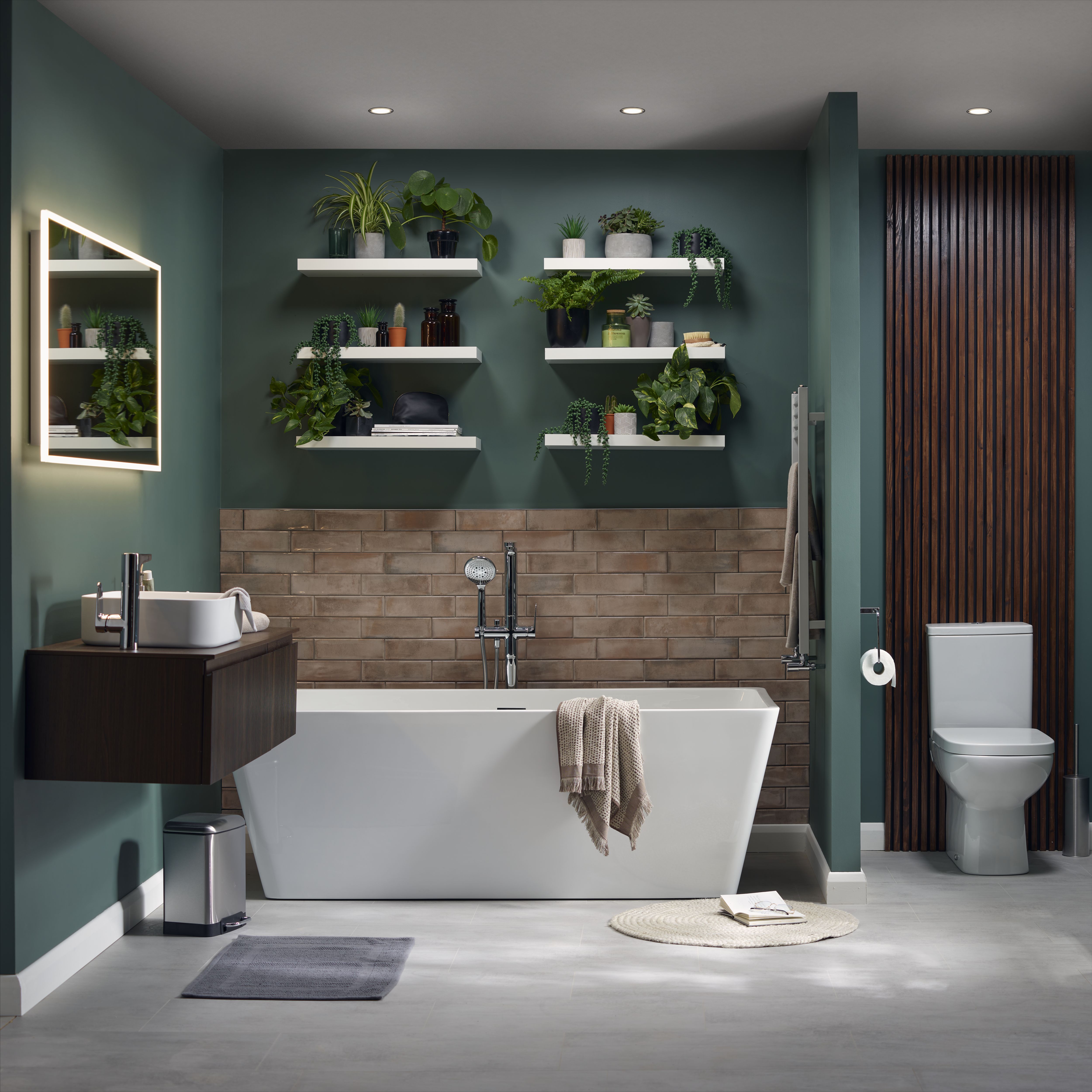 Cooke & Lewis Modern Gloss White Rectangular Freestanding Bath with 0 Tap holes (L)170cm (W)80cm