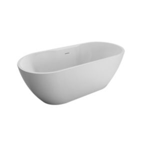Cooke & Lewis Modern White Acrylic Oval Freestanding Bath (L)1655mm (W)750mm