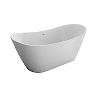 Cooke & Lewis Modern White Acrylic Oval Freestanding Bath (L)1700mm (W)800mm