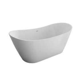 Cooke & Lewis Modern White Acrylic Oval Freestanding Bath (L)1700mm (W)800mm