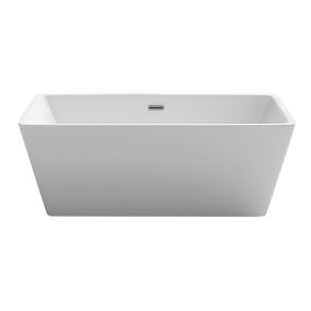 Cooke & Lewis Modern White Acrylic Rectangular Freestanding Bath (L)1700mm (W)800mm