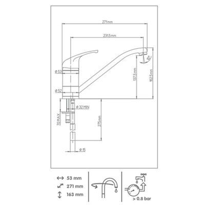 Cooke & Lewis Montone Black Kitchen Tap