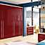 Cooke & Lewis Multicolour Designer Burgundy Gloss Wardrobe door (H)2028mm (W)446mm