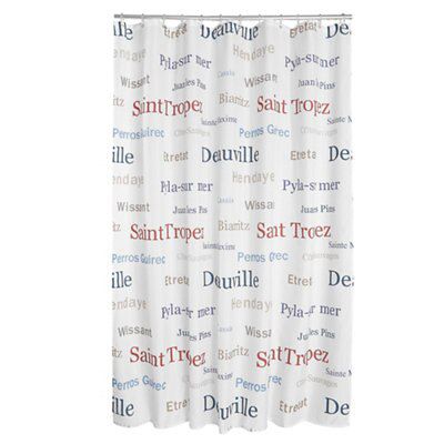 Cooke & Lewis Multicolour Letter print Shower curtain (H)200cm (W)180cm