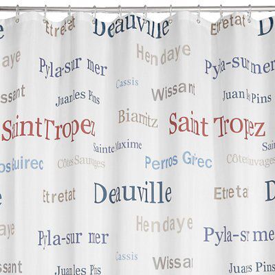 Cooke & Lewis Multicolour Letter print Shower curtain (H)200cm (W)180cm