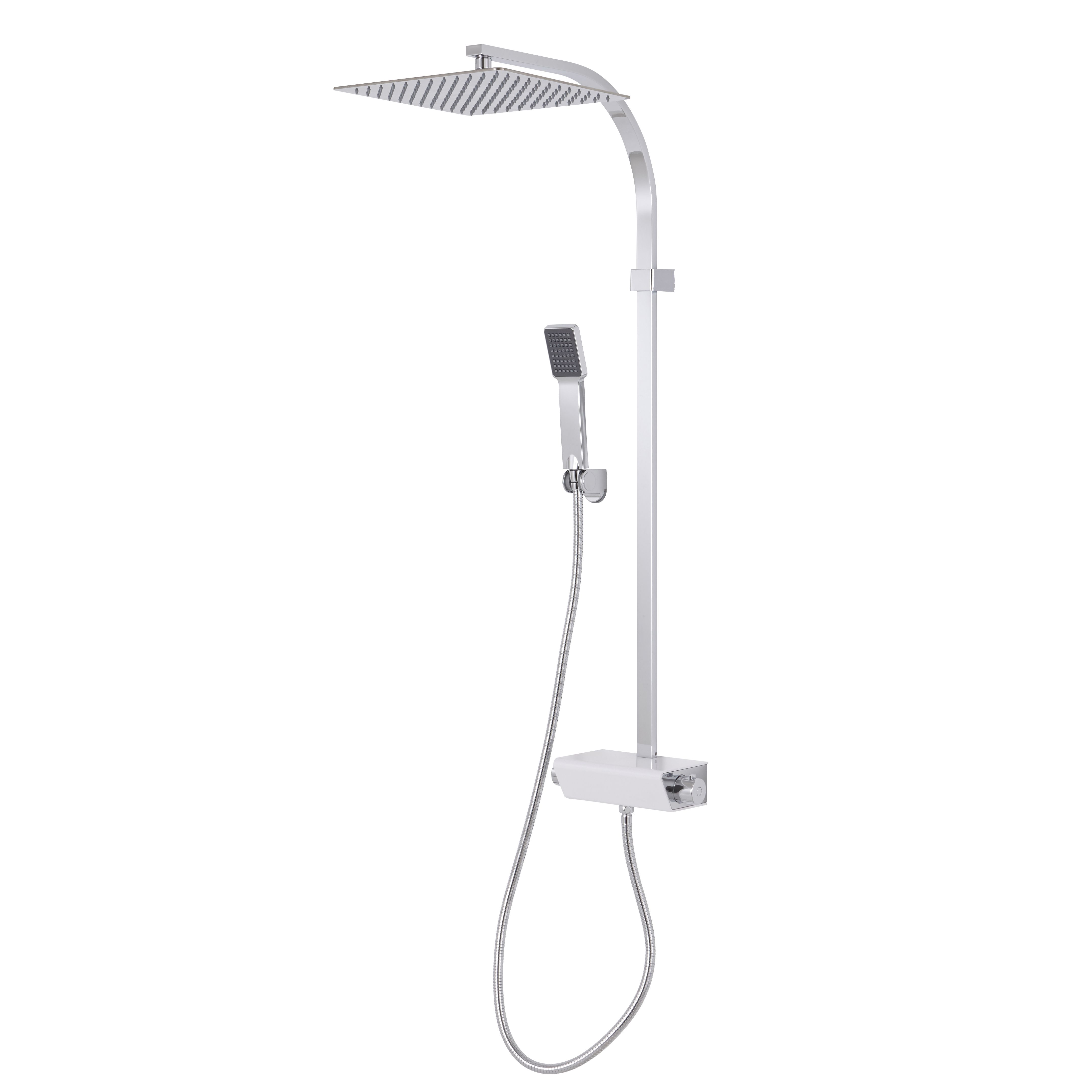 Cooke & Lewis Nabi Chrome effect Thermostatic Mixer Shower DIY at B&Q