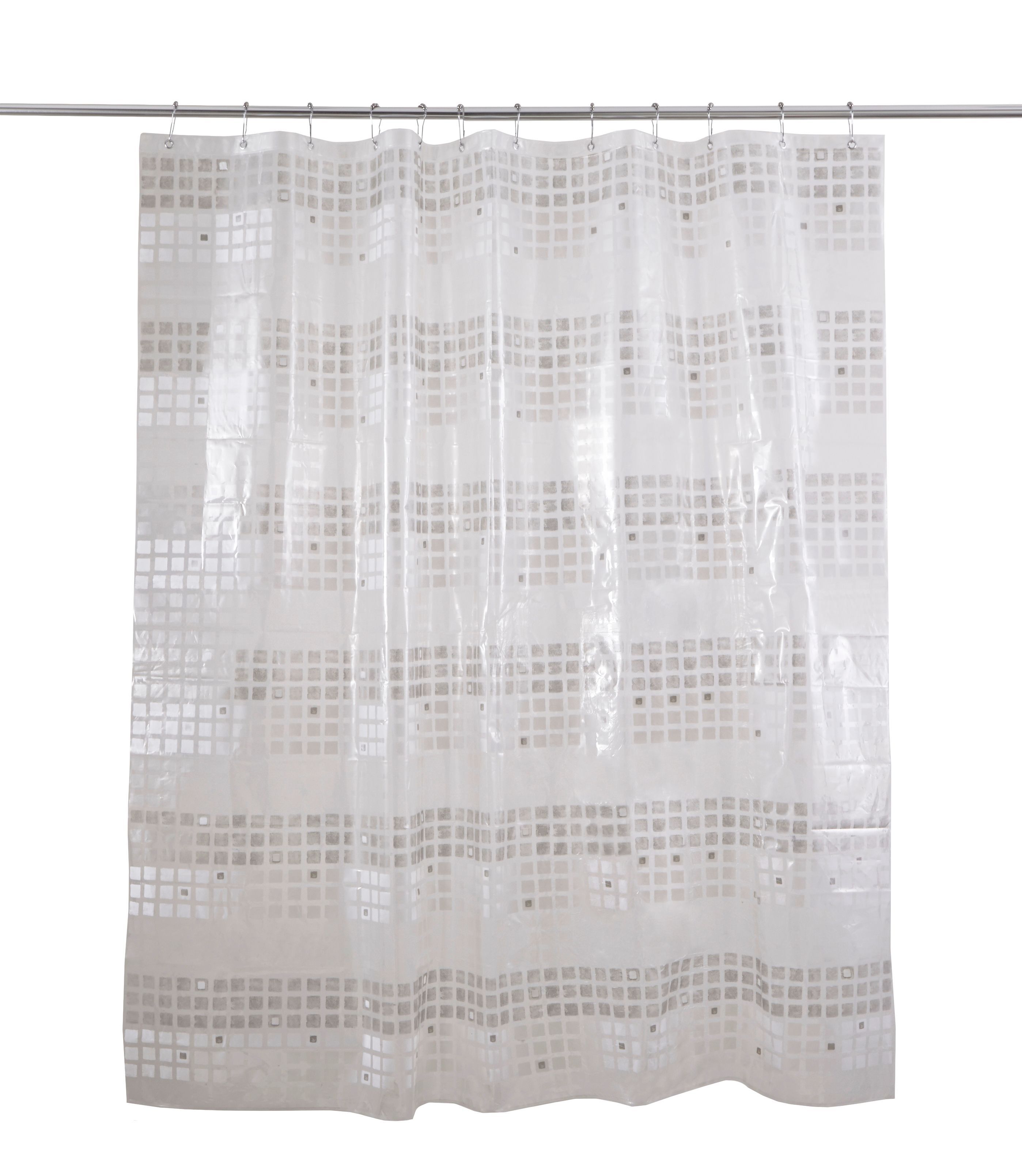 Cooke & Lewis Nakina White & Silver Mosaic Shower curtain (W)180cm