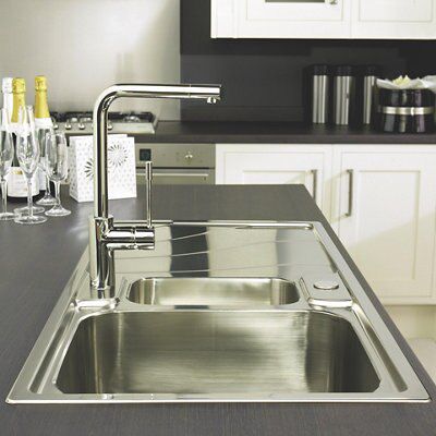 Cooke & Lewis Natori Chrome effect Kitchen Monobloc Tap