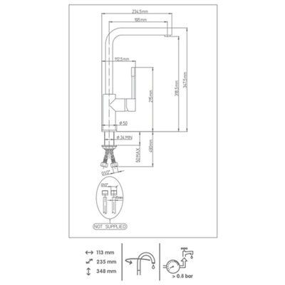 Cooke & Lewis Natori Chrome effect Kitchen Monobloc Tap