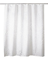 Cooke & Lewis Nessa White Tree Shower curtain (W)180cm