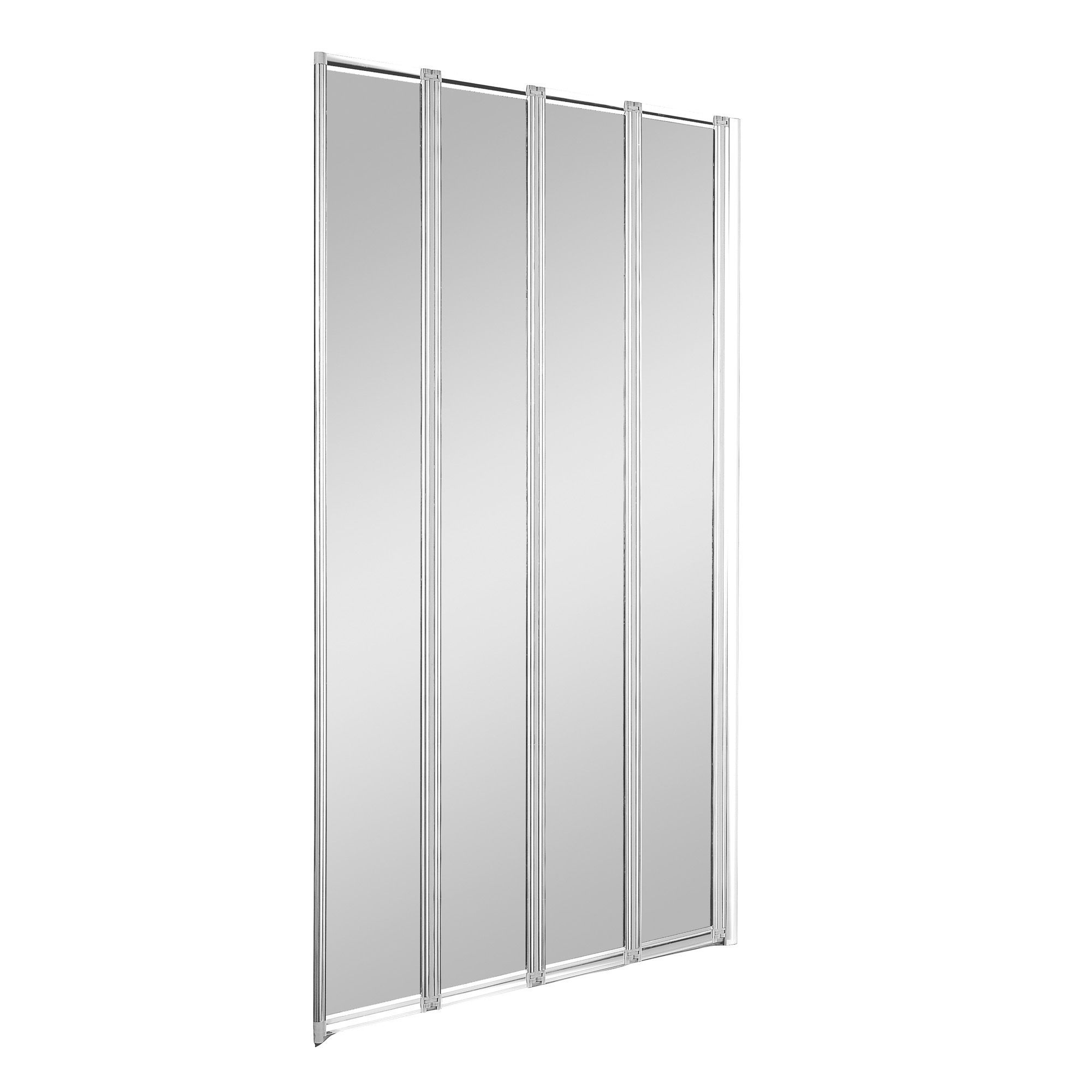 Cooke & Lewis Nile Straight Silver effect frame Bath screen, (H)140cm (W)840mm