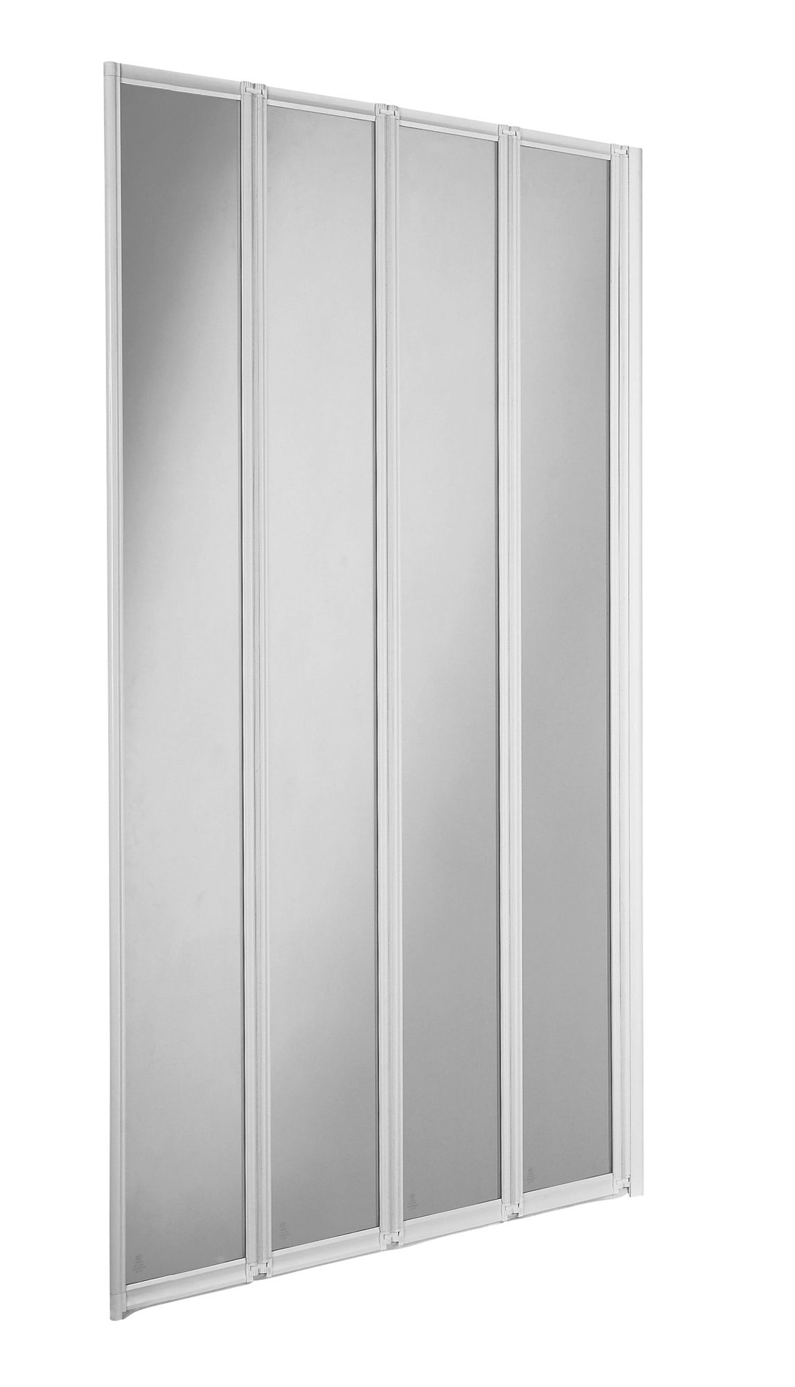 Cooke & Lewis Nile White Straight Bath screen, (H)140cm (W)840mm