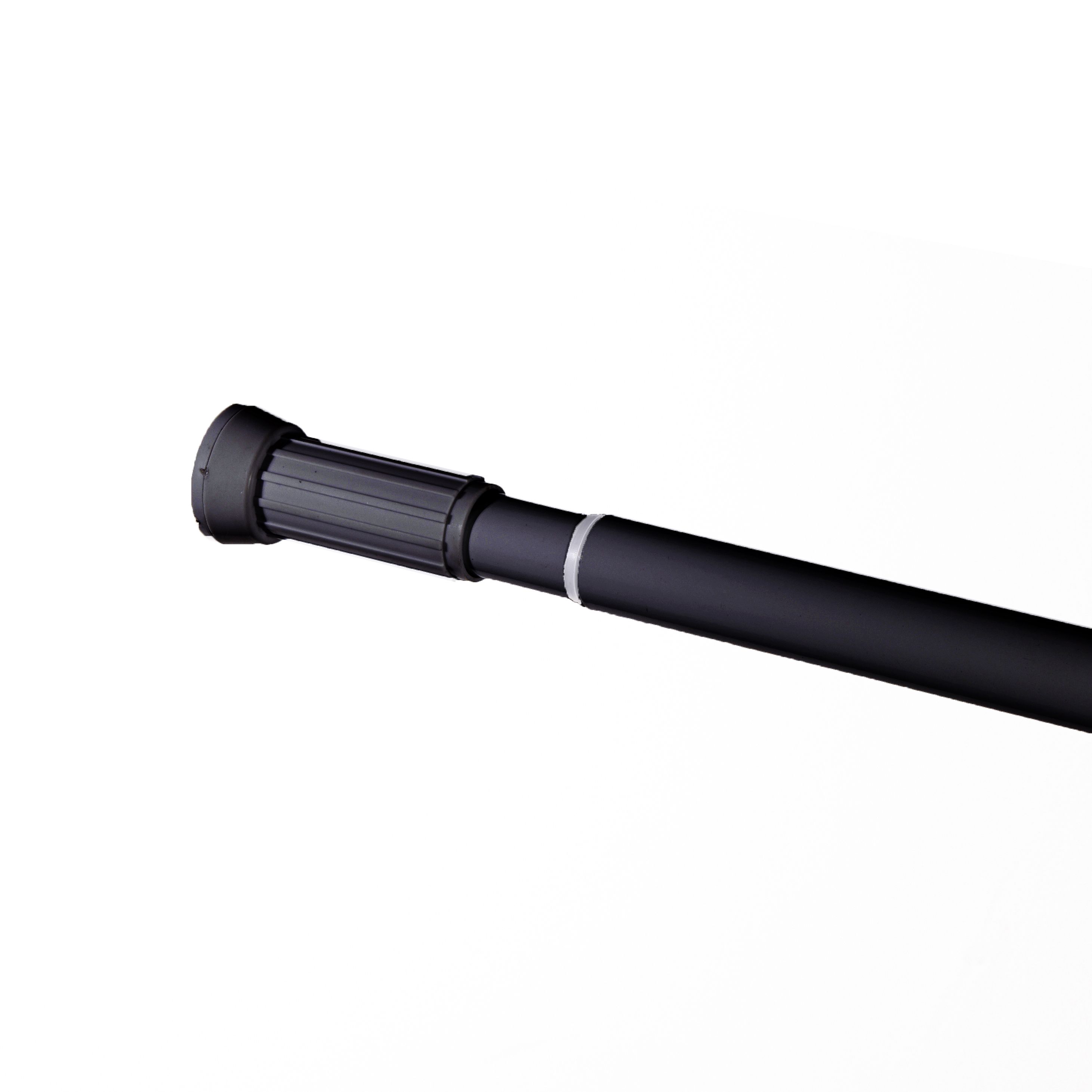 Cooke & Lewis Nira Black Extendable Straight Shower curtain rod (L)120cm
