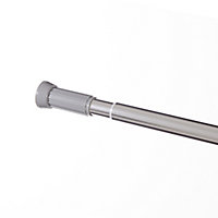 Cooke & Lewis Nira Metal Chrome effect Extendable Straight Shower curtain rod (L)120cm