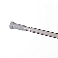 Cooke & Lewis Nira Metal Chrome effect Extendable Straight Shower curtain rod (L)200cm