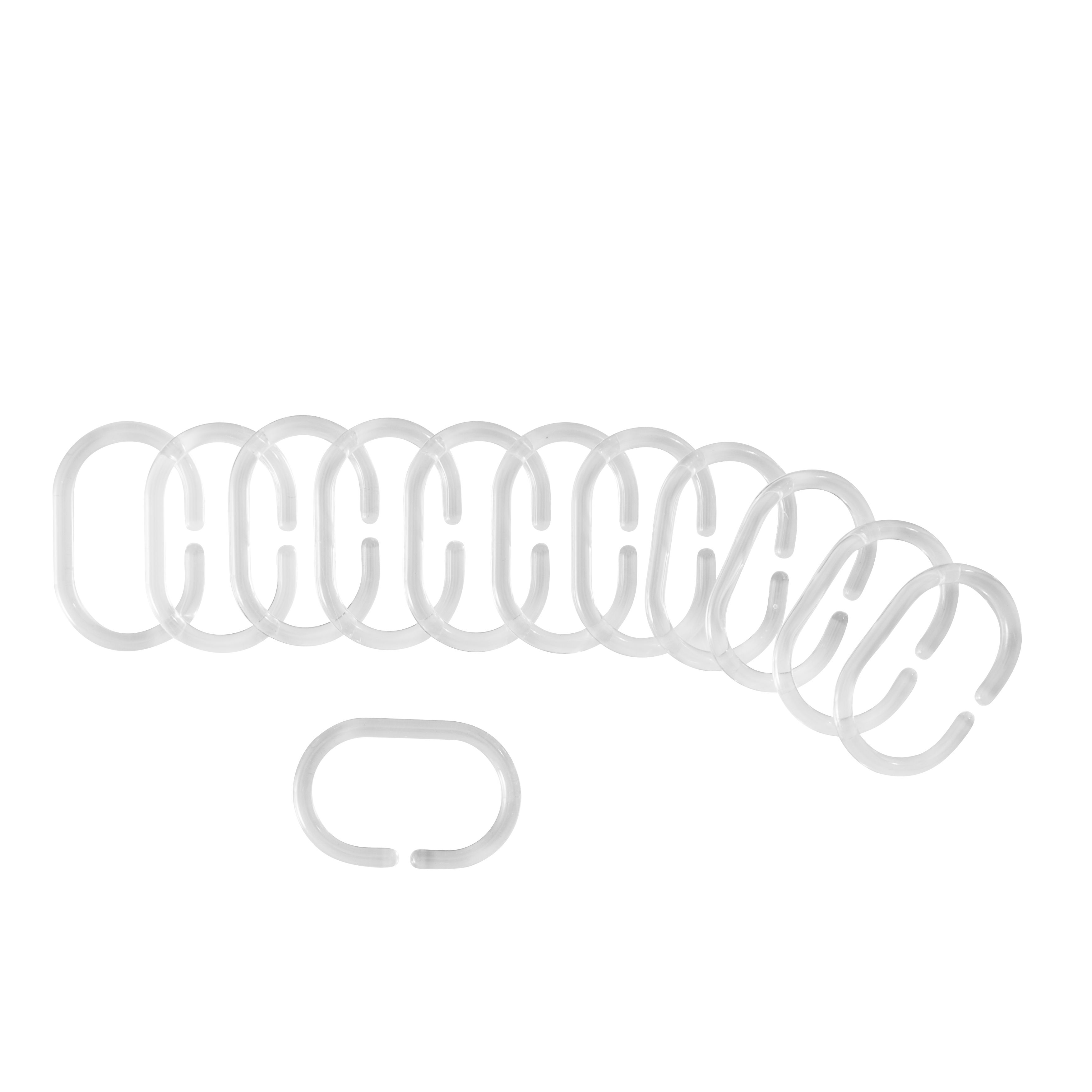 Cooke & Lewis Nira Polypropylene Clear Shower ring, Pack of 12