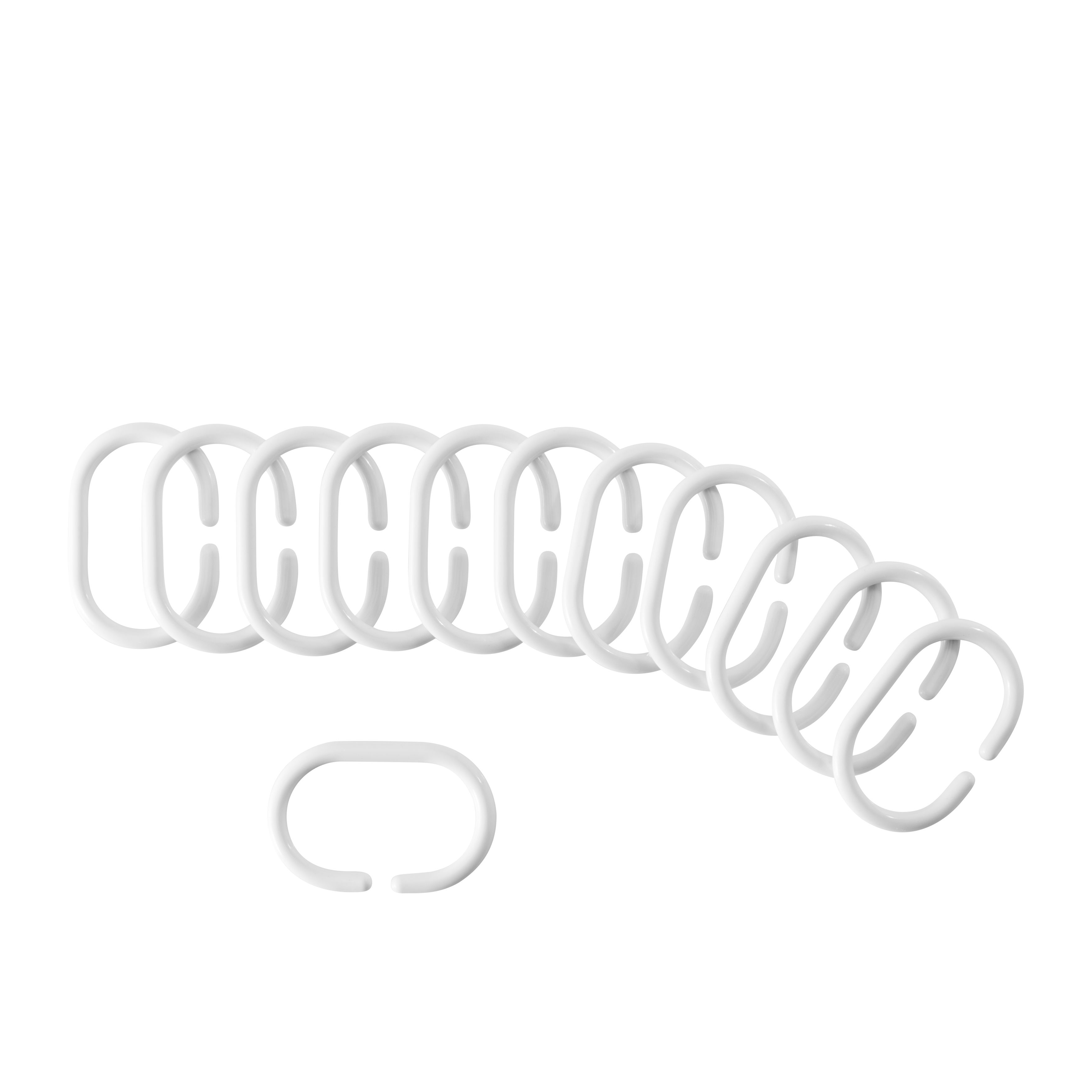 Cooke & Lewis Nira Polypropylene White Shower ring, Pack of 12