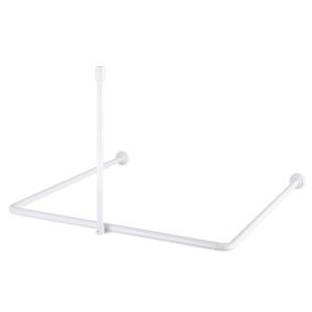 Cooke & Lewis Nira White Angled Shower curtain rod (L)0.9m