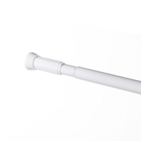 Cooke & Lewis Nira White Extendable Straight Shower curtain rod (L)120cm