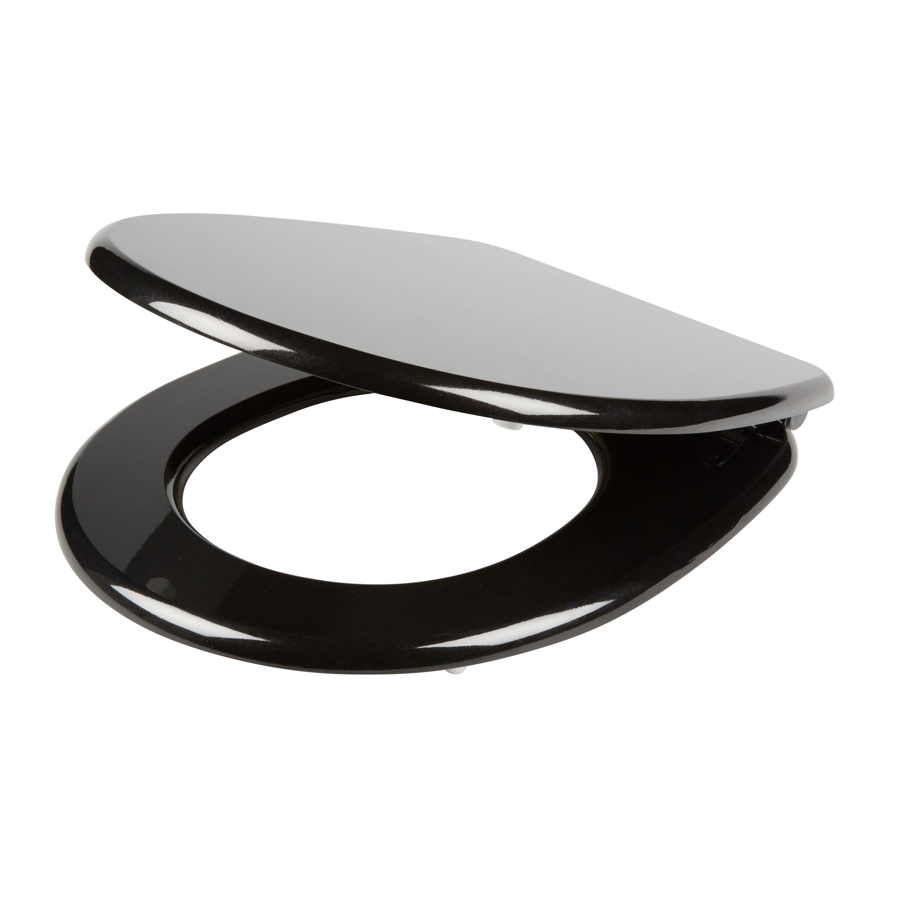Cooke & Lewis Noli Black Soft close Toilet seat