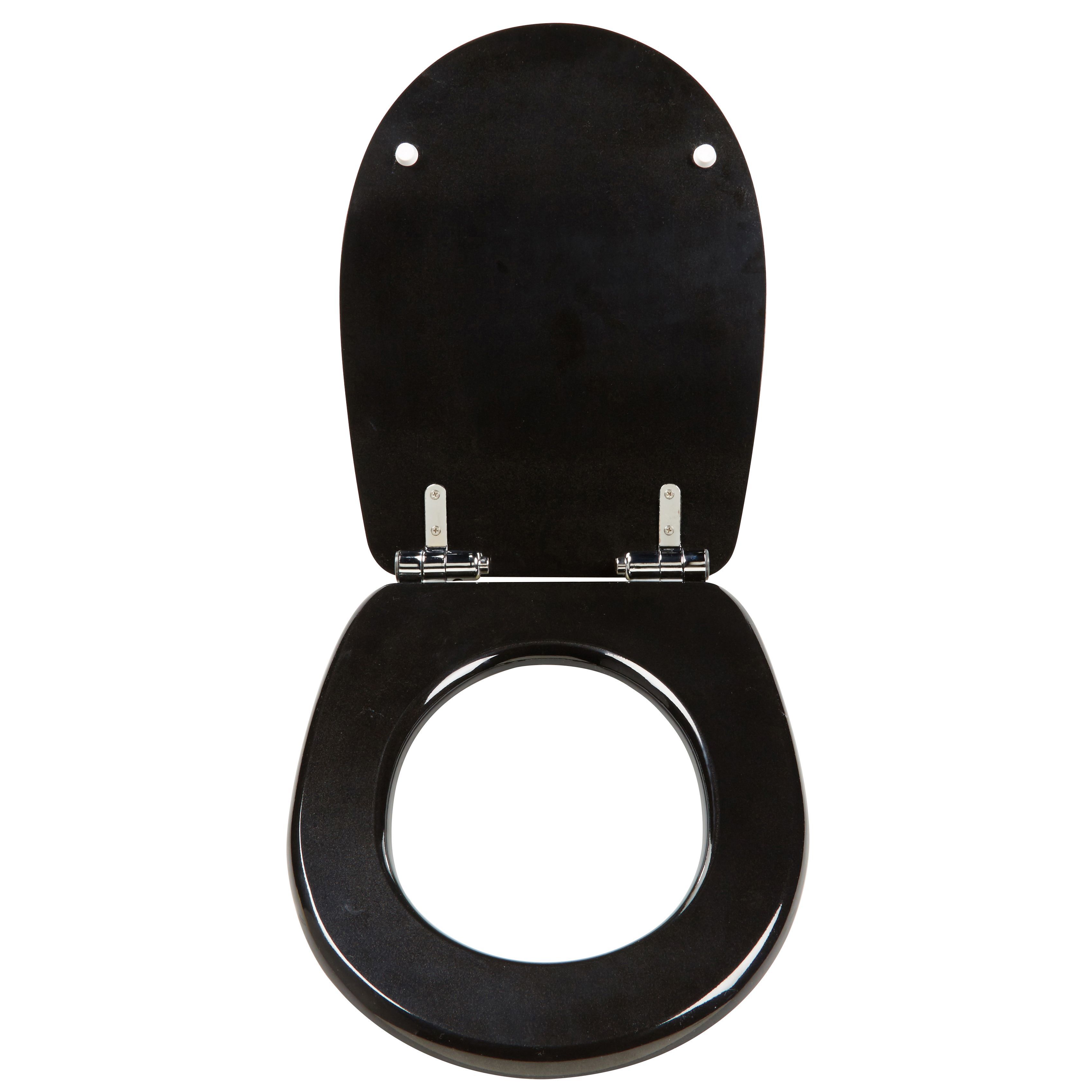 Cooke & Lewis Noli Black Soft close Toilet seat